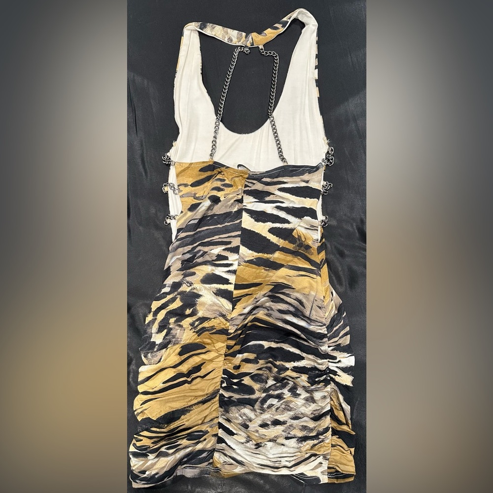 Sky Clothing print sleeveless mini dress with chains size small. - Picture 2 of 5